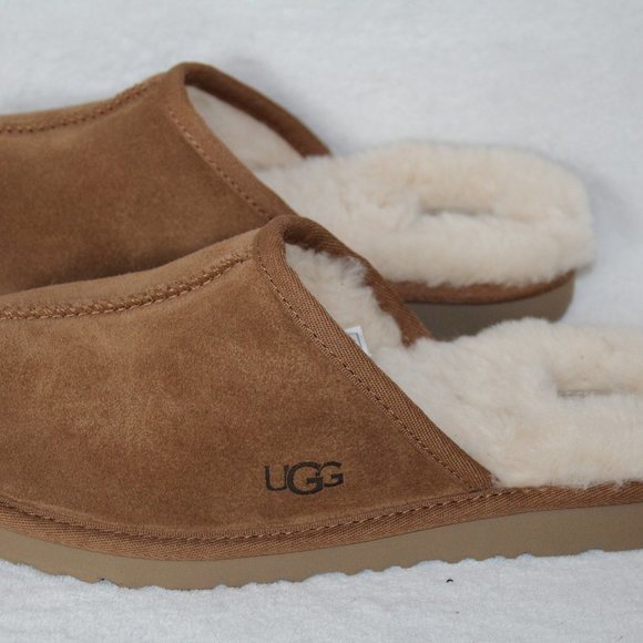 NIB UGG WOMEN'S SUEDE SHEARLING SLIP ON SLIPPERS - Picture 3 of 10
